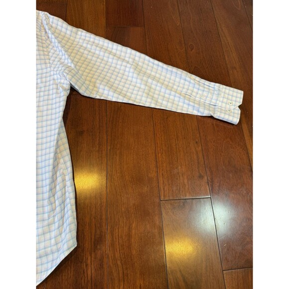 Johnston & Murphy Dress Shirt Mens XL White Multicolor Plaid Check Button Front - Picture 11 of 15